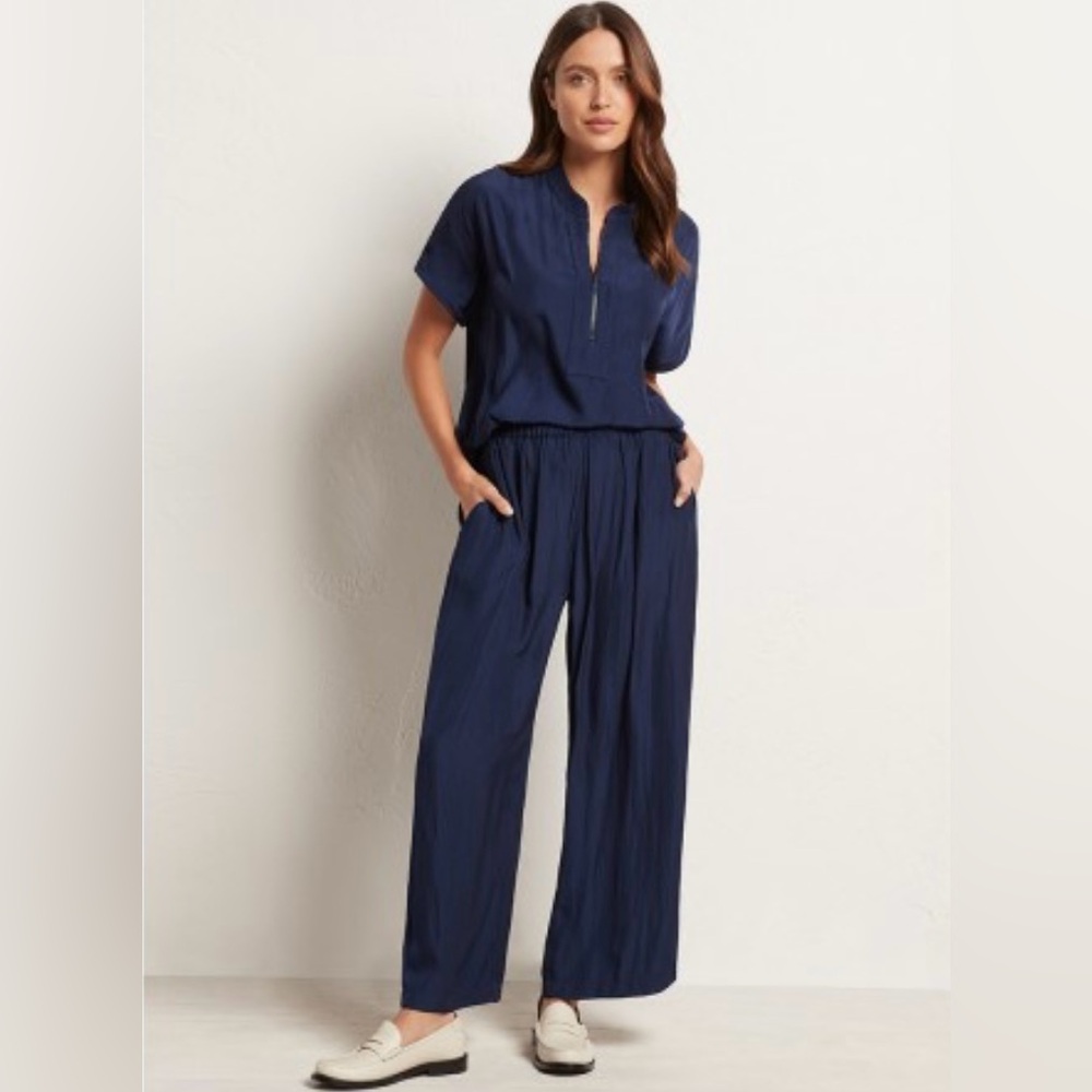 NWT Mela Purdie Pace Pant XS 8 Wide Leg Pant Denim Navy Blue Australia Made NEW
